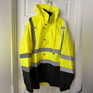 Unisex CJ Safety HI Visabily Reflective Waterproof Jacket Class 3 ,3XL